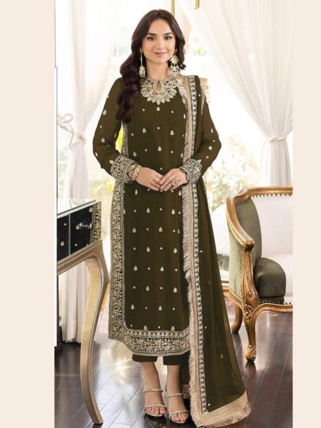 Alkaram 4102 Heavy Georgette With Heavy Embroidery 3mmSequence Work pakisatani Suit Collection 