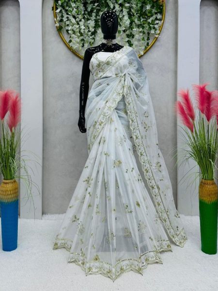 Alia Bhatt Inspired Bridesmaid Organza Silk Saree 