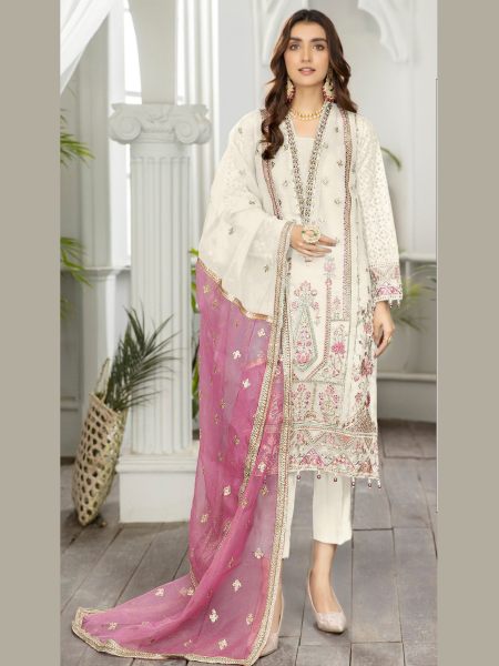  Alkaram 12786   Heavy Organza With Heavy Embroidery  (3mm) sequence Work Pakistani suit 