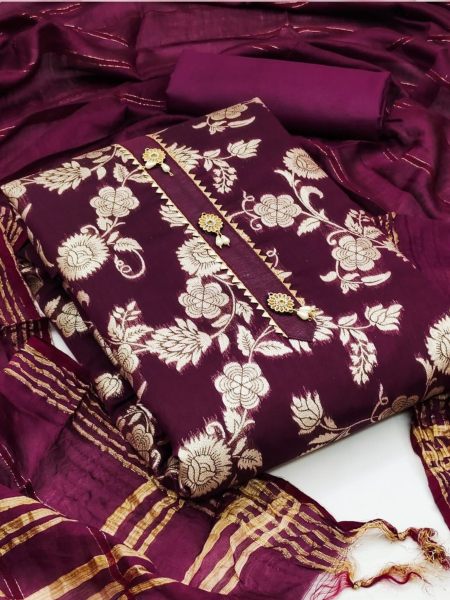 Banarasi Jacquard Dress Material For Women 