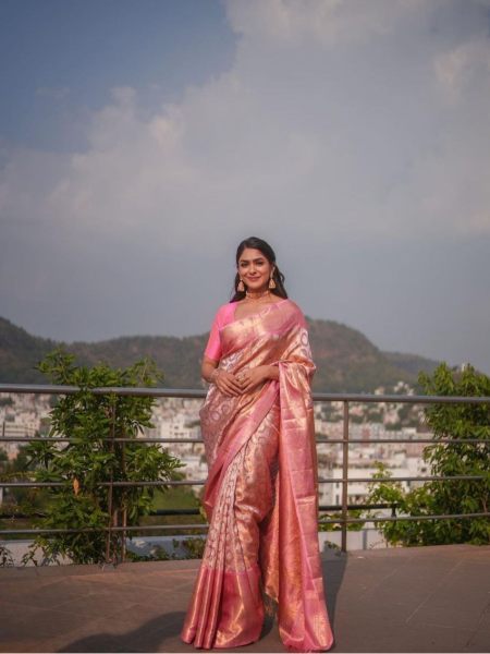 Banarasi Silver Zari Weaving Soft Silk Saree 