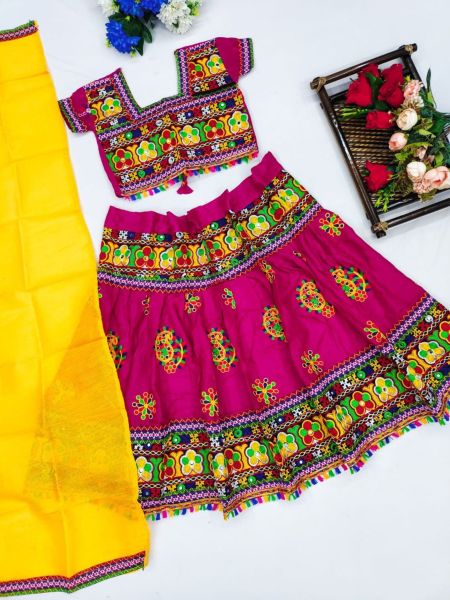 Banjara Indian Kutchi Embroidered Girls Lehenga Choli With Mirror Work 