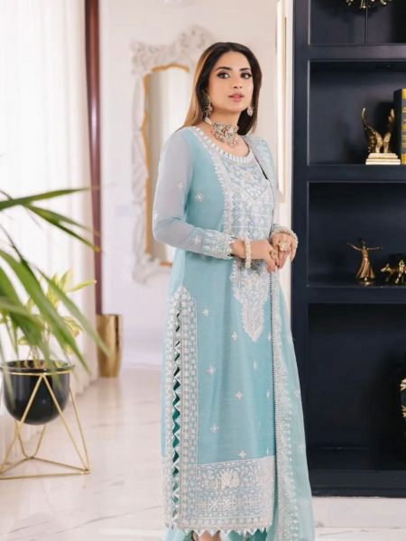 Beautiful Faux Georgette With Heavy Embroidery Suit 