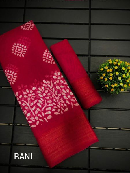 Beautiful HD Batik Style Print Cotton Saree  