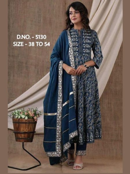 Beautiful Pure Cotton Cambric Long Length Kurti Pant With Chiffon Dupatta  Jaipuri Cotton Kurtis Wholesale