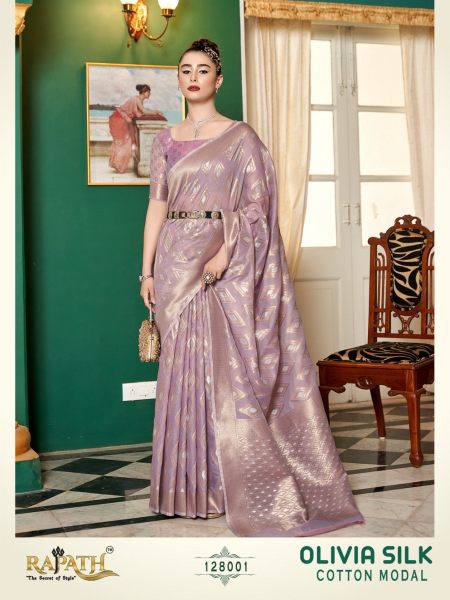 Beautiful  Rajpath Fabrics Pastel colors Pure Cotton Modal Silk Saree 