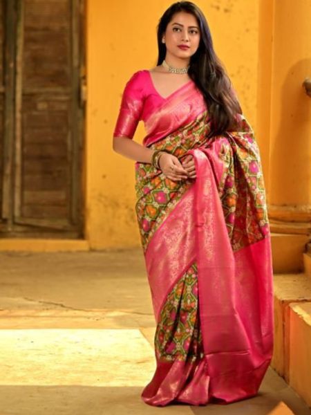 Beautiful Soft Banarasi Silk Patola Saree 