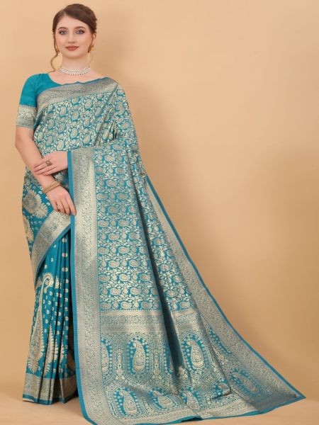  Beautiful Weaving  Soft Kanjivaram  silk  fabric with Zari Weaving pallu  Saree 
