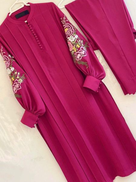 Beautifull Faux Georgette Kurti Pant   Dupatta With Embroidery Work  