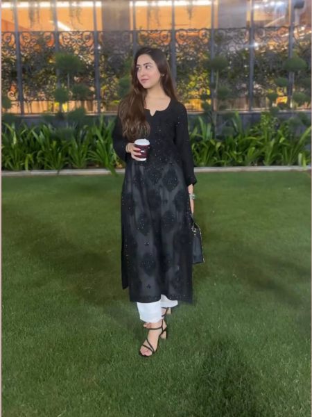 Black Georgette Kurta With Palazzo Collection  