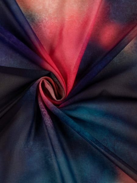 Blue Tie And dye Digital Print Georgette Fabric Fabric 