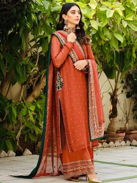 Embroidery Faux Georgette Salwar Suit  