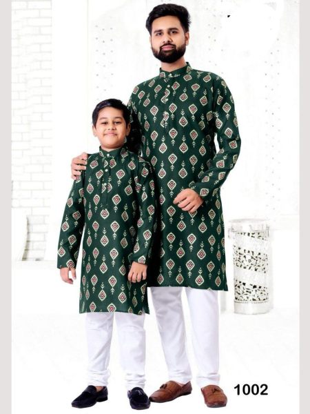 Ethnic Wear Foil Printed Kurta for Adult and Kids 