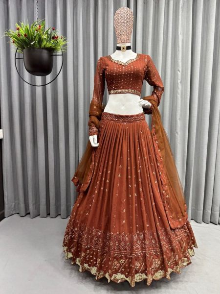 Faux Georgette With Sequence Work Designer Lehenga Choli 