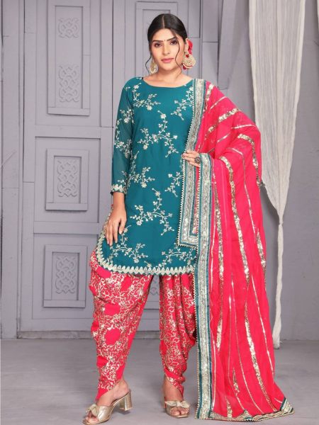 Georgette With Embrodery Work Patiyala Collection  