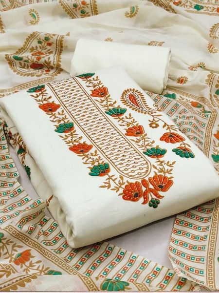 Heavy Cotton With Fancy Printed Dress Material 