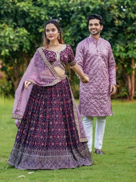 Heavy Georgette Fabric Couple Combo Lehenga Choli Collection  Mens Wear