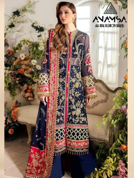 Heavy Pure Fox Georgette With Heavy Embroidered Work Suits  Pakistani Suits Wholesale
