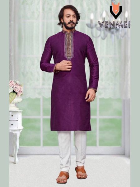 Heavy silk with embroidery work party wear Kurta Pajama Collection  