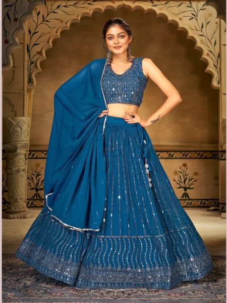 Indian Wedding Embroidered Georgette Lehenga Collection 