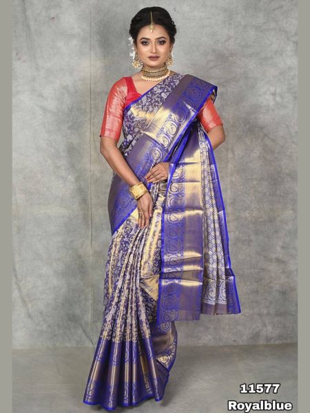 Kanjiviram pattu silk pure gold zari weaving Saree South Indian Saree 