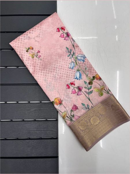 Kiara Pure Soft Silk Sareee With Art Print 