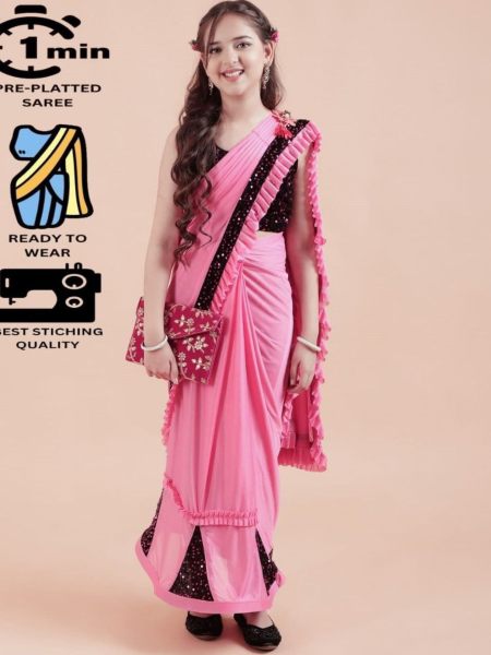 Launching New Lycra Kids Saree Collection  