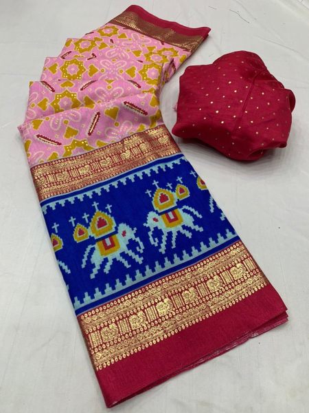 Launching New Soft Paithani Silk Printed Saree With Foil Print 