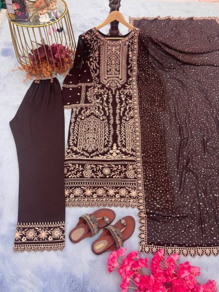 LUXURIOUS GEORGETTE SALWAR KAMEEZ SUITS WITH EMBROIDERY WORK 