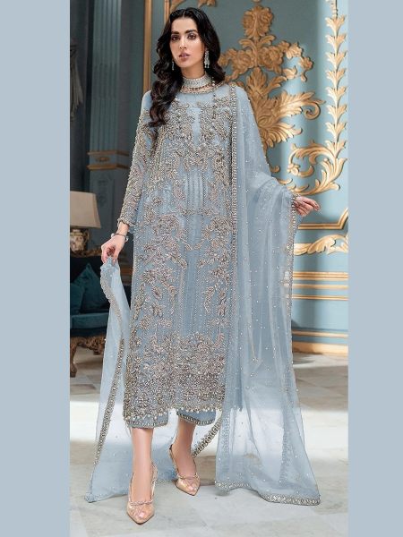MAARIA- 1032 Heavy Orgenza With Multi Thread & Jari With Sequence Embroidery Pakisatani Salwar Suit 