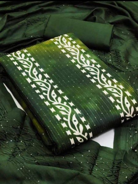 Maslim Croset Work With Printed Dress Material 