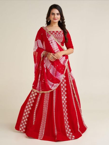  Navratri Wear Beautiful Red Chaniya Choli Collcection 