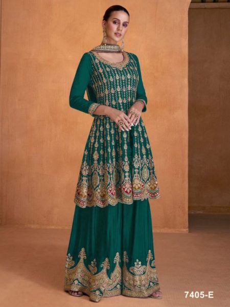 New Collection Embroidery Work Georgette Plazzo Suits  
