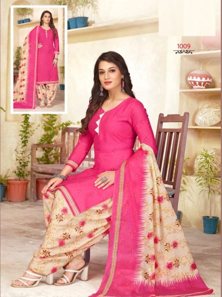 New Cotton Printed Patiyala Suit Collection  Punjabi Dress Materials Wholesale