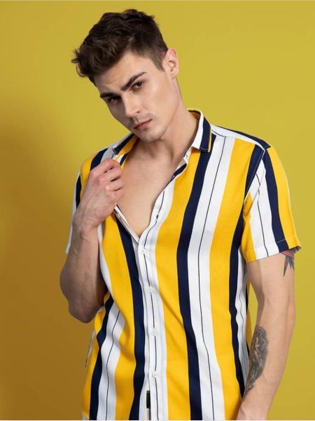 New Designer Lycra Half Sleeve Shirt Mens Shirt