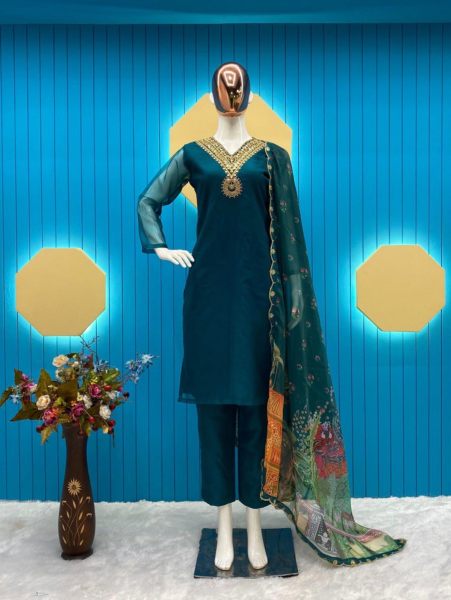 Organza Embroidered Salwar Suit  