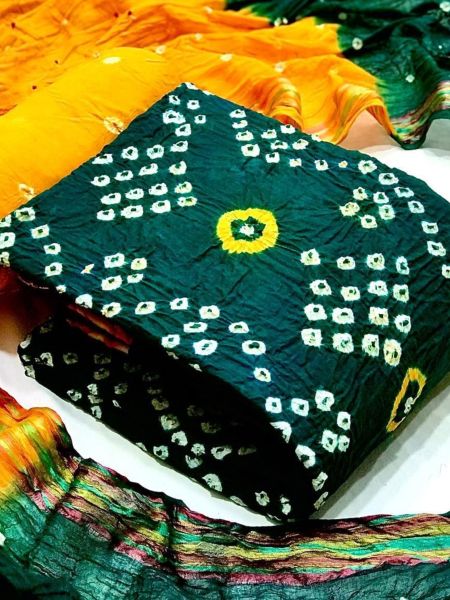 Original Potli Cotton Bandhni Dress Material 