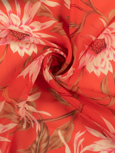 Pink Floral Digital Print Georgette Fabric 