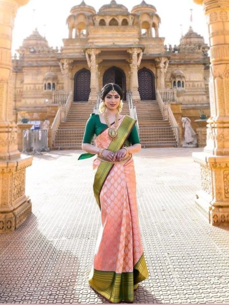 Pink Soft Banarasi Silk Weaving Silk Saree  