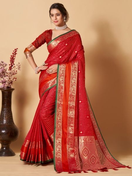 Premium Kanjivaram Silk Saree With Zari Weaving  