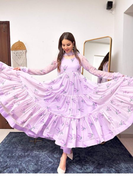 Presenting New Anarkali Faux Georgette Gown With Digital Print Anarkali Collection  