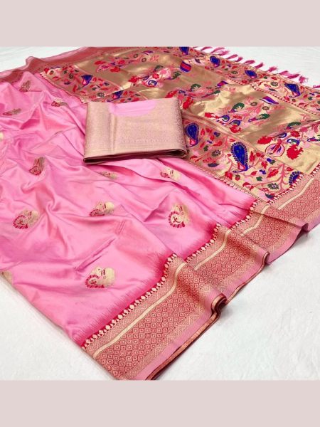 Pure Banarasi Soft Silk heavy Saree With Weaving   Adorable Pallu 