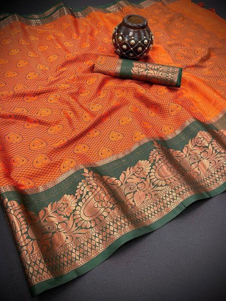 Pure Mercerised  Soft Silk Saree Zari Pattern 