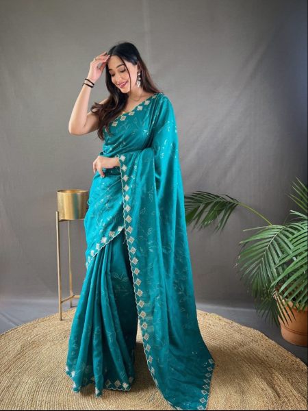 Pure Ruhi Silk Saree With Sequence Work  