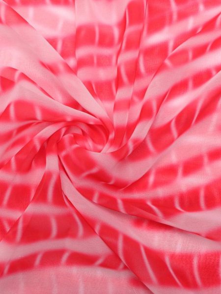 Red Colour Digital Tie Dye Print Georgette Fabric Fabric 