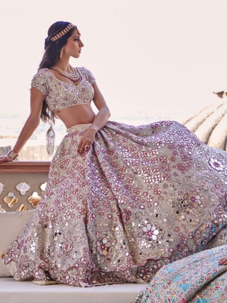 Sequence Embroidered Japan Satin Silk Bridal Lehenga Choli Bridal Lehenga Choli