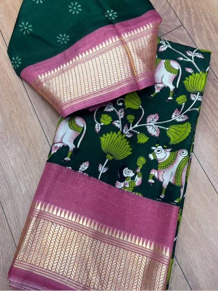 Soft Dola Silk Saree With Viscose Zari Weaving Border  