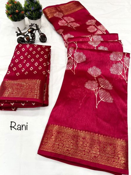 Soft Tusshar Silk Zari Weaving Saree  