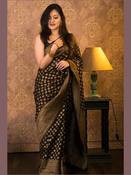 Traditional Wear Pure Soft Khadi Georgette Silk Saree  