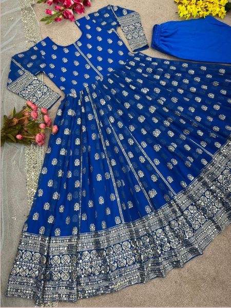 Trendy Embroidery Sequence Work Anarkali Gown   